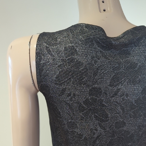 Asymmetrical Silver and Black Tank Top - Picture 8 of 11